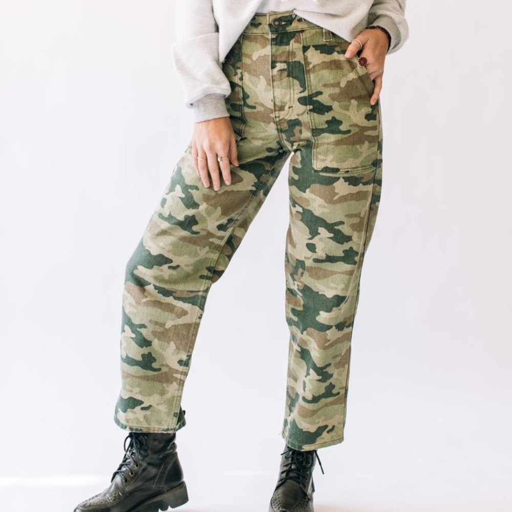 NWT Free People Army Style Straight Leg Camo Pants